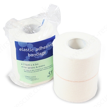 White Elasticated Adhesive Bandage 7.5cm x 4.5m (pack of 10) 2